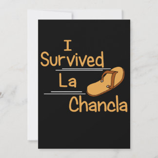 Carte J'ai survécu à La Chancla Humour drôle Mères mexic