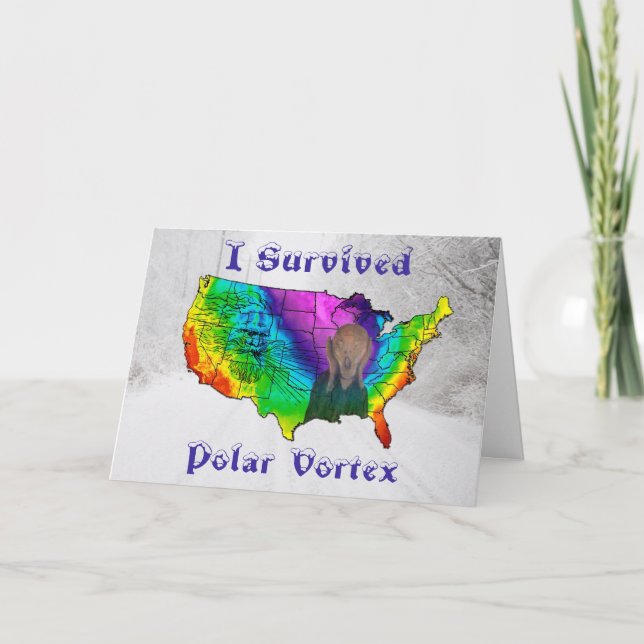Carte J'ai survécu au tourbillon polaire (Devant)