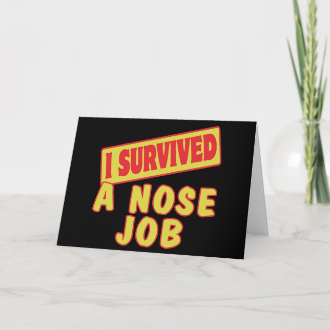 CARTE J'AI SURVÉCU UN TRAVAIL DE NEZ (Devant)