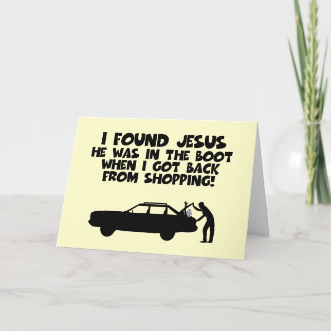 Carte J'ai trouvé Jésus parodie (Devant)