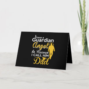 Carte j'ai un ange gardien au ciel, je l'appelle papa
