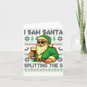 Carte J'ai vu le Père Noël diviser le G, Père Noël buvan