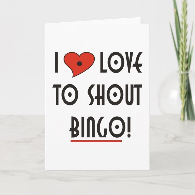 Carte J'aime crier Bingo (Devant)