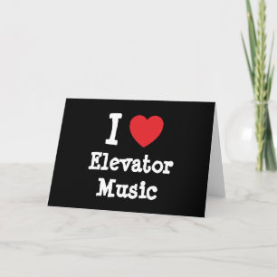 Carte J'aime Elevator Music coeur personnalisé