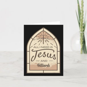 Carte J'Aime Jésus Et Billard Lover Christian Pool Pl