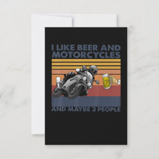Carte J'Aime La Bière Et Les Motos - Motos Cadeau