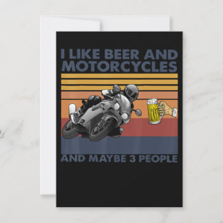 Carte J'Aime La Bière Et Les Motos - Motos Cadeau