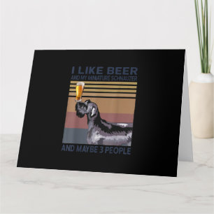 Carte j'aime la bière et mon schnauzer miniature