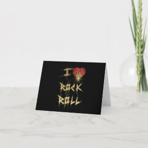 Carte J'Aime Le Rock Et Le Roll Style Vintage