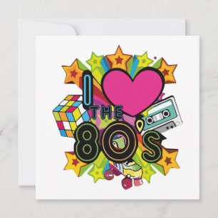 Carte j'aime les années 80