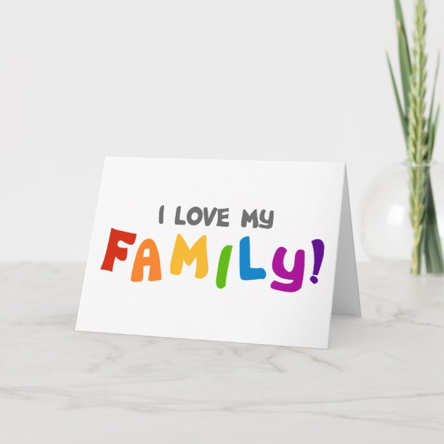 Carte J'aime ma famille (Devant)