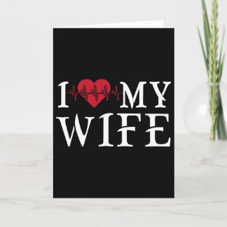 Carte J'aime ma femme cœur rouge drôle de fête des mères