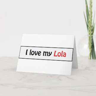 Carte J'aime ma lola
