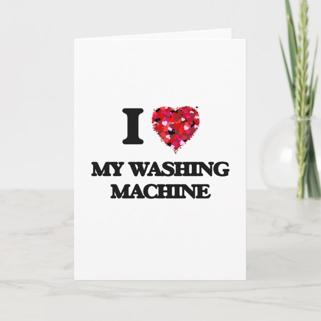 Carte J'aime ma machine à laver (Devant)