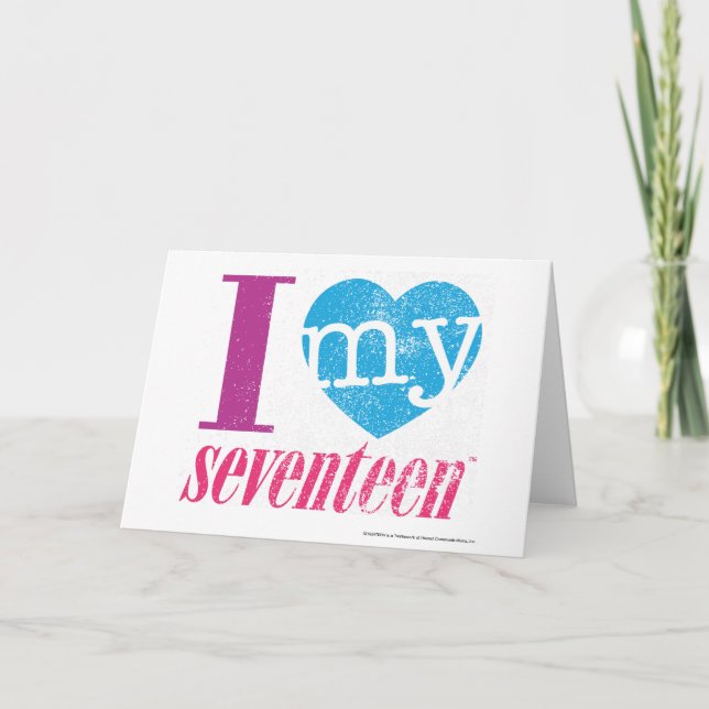 Carte J'Aime Mon 17 Aqua (Devant)