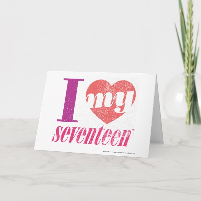 Carte J'Aime Mon 17 Rose (Devant)
