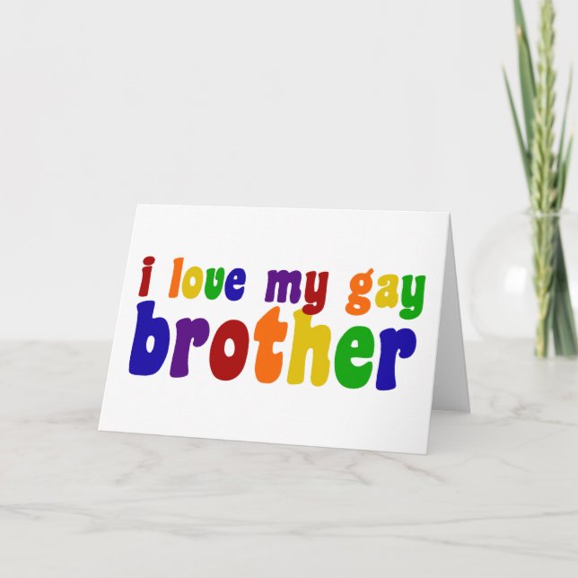 Carte J'Aime Mon Frère Gay (Devant)