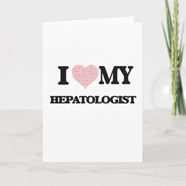 Carte J'aime mon Hepatologue (Coeur fait de mots) (Devant)