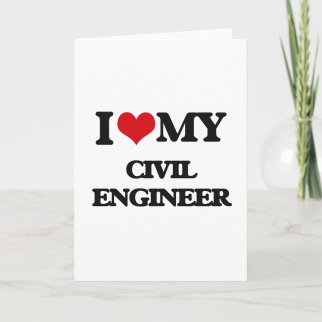 Carte J'aime mon ingénieur civil (Devant)