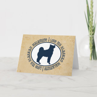 Carte J'Aime Mon Malamute D'Alaska