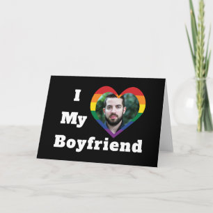 Carte J'aime mon petit ami Fierté gay LGBTQ Photo person