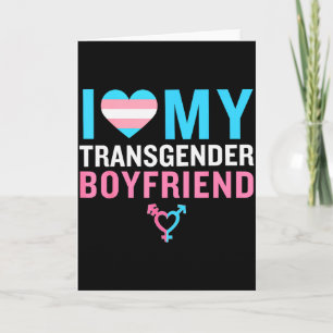 Carte J'aime mon petit ami transgenre Fierté LGBT Valent