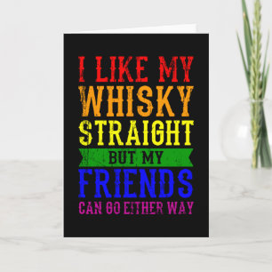 Carte J'AIME MON WHISKY STRAIGHT LGBT Pride Moth LGBTQ
