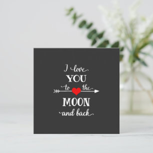 Carte J'aime personnalisée à la lune et au retour