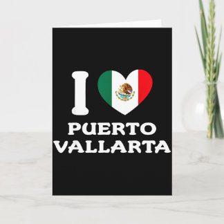 Carte J'aime Puerto Vallarta Cœur Drapeau du Mexique _1
