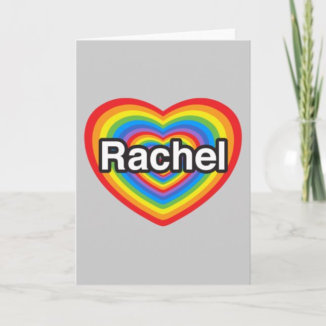 Carte J'aime Rachel. J'aime Rachel. Heart (homonymie) (Devant)