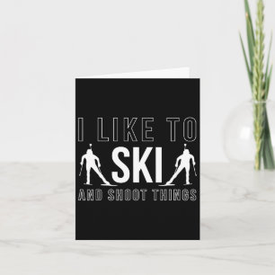 Carte J'aime skier et tirer des choses Biathlon Ski Bia