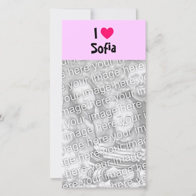 Carte J'aime Sofia (Devant)