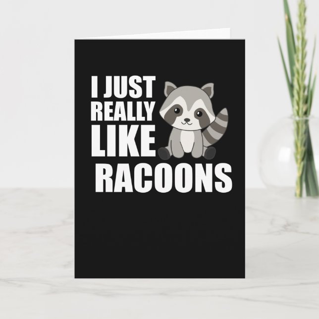 Carte J'Aime Vraiment Racoons Cute Raccoon (Devant)