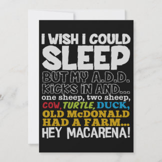 Carte J'Aimerais Pouvoir Dormir Mens Drôle Cadeau Slogan