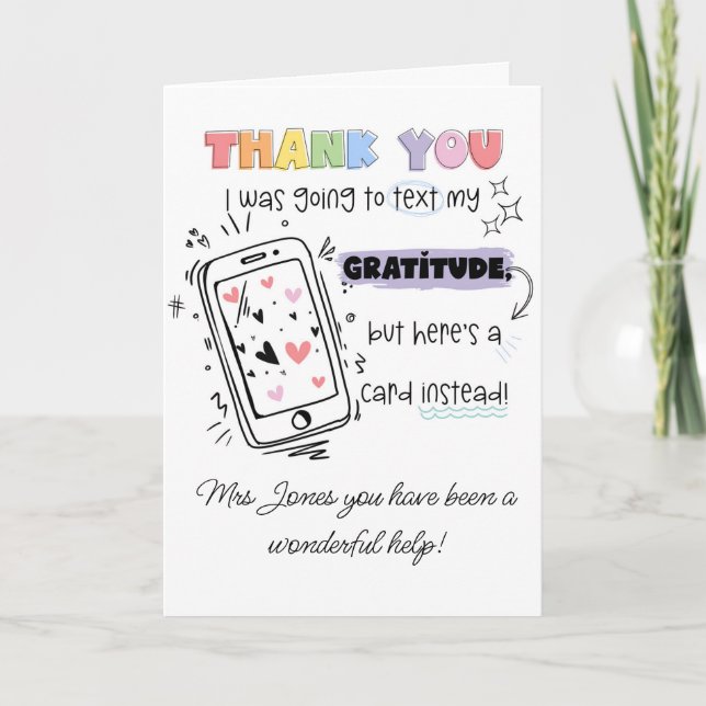 Carte J'allais à Text SENCO SEN professeur (Devant)