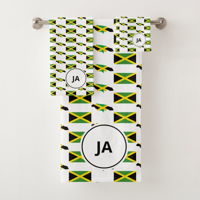 CARTE JAMAÏCAINE | Monogramme du drapeau jamaïcain (En situation)