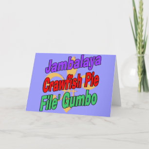 Carte Jambalaya Crawfish Pie Cajun Plat