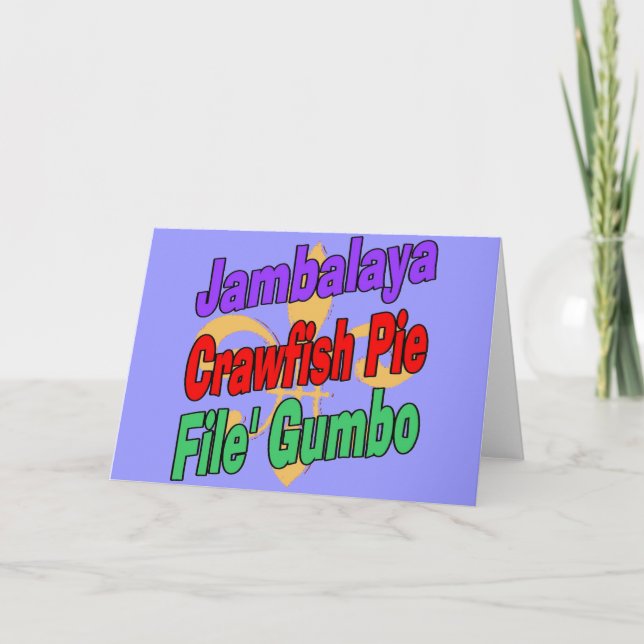 Carte Jambalaya Crawfish Pie Cajun Plat (Devant)