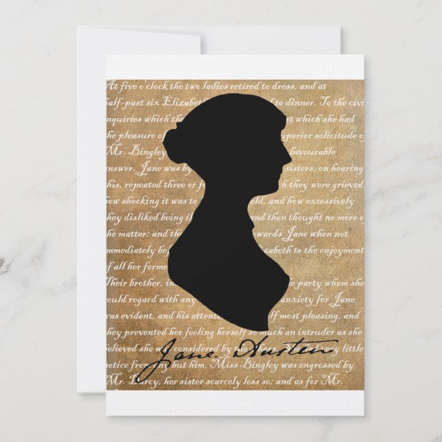 Carte Jane Austen Page Silhouette (Devant)