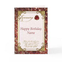 Janvier Garnet Birthstone Birthstone Birthday Card