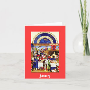 Carte Janvier - la baie de Tres Riches Heures du Duc De