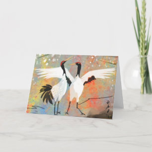 Carte Japanese Cranes Greeting Card