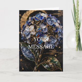 Carte Japanese Hydrangea Gold Art Personalized Card