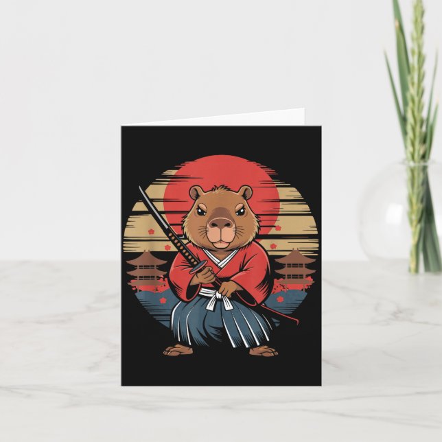 Carte Japanese Samurai Capybara  (Devant)