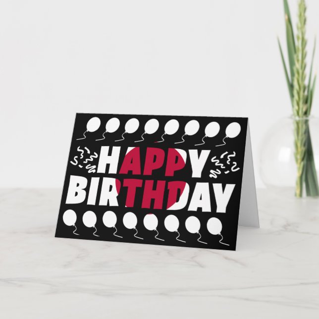 Carte Japon Drapeau Patriotique Anniversaire (Devant)