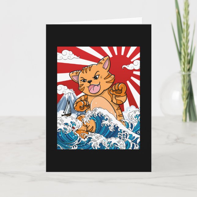 Carte Japonais Kaiju Cat Anime Manga kawaii otaku (Devant)