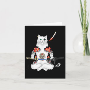 Carte Japonais Samurai Chat Katana Ninja Yakuza Tattoo