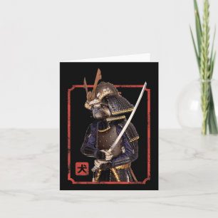 Carte Japonais Samurai Ninja Carlin Amoureux des chiens 