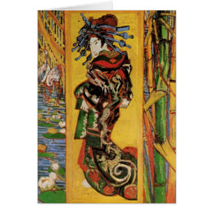 Carte japonaise avec courtoisie Oiran par Vincent 