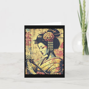Carte Japonaise Hipster Geisha Katana Femmes Vintages